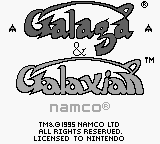 Arcade Classic 3: Galaga and Galaxian title screen for GameBoy